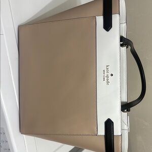 Kate Spade Tan and White Handbag with Black Accents